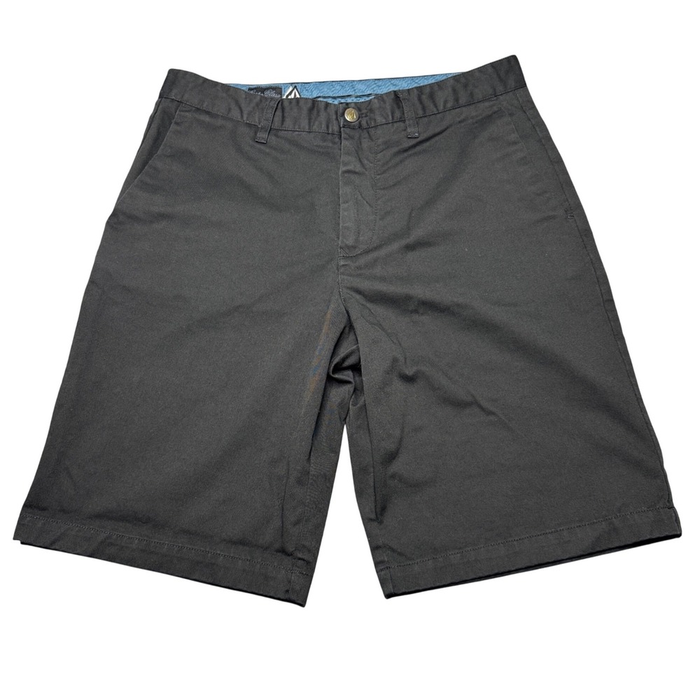 Volcom Corbo Class Mens Size‎ 33 Charcoal Gray Chino Shorts Leisure Side